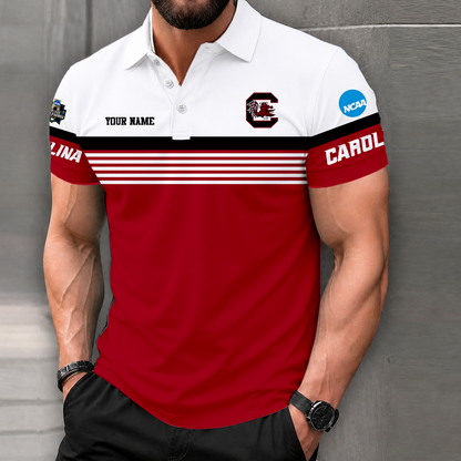 LIMITED EDITION - NEW CUSTOMIZED NCAA CWS10 SCG SOUTH CAROLINA GAMECOCKS POLO SHIRT