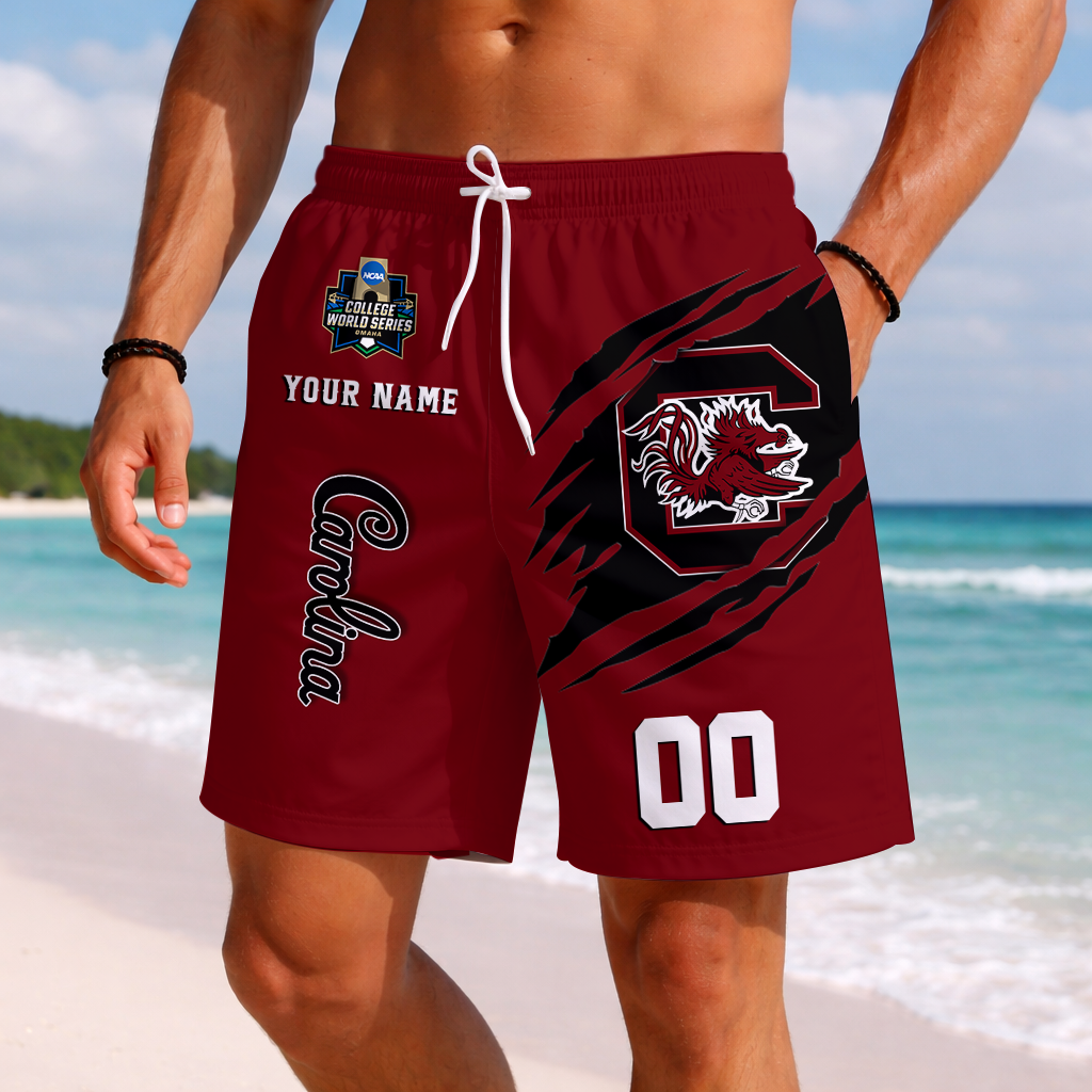LIMITED DROP - NEW CUSTOMIZED | NCAA CWS10 SCG SC GAMECOCKS SHORT PANTS