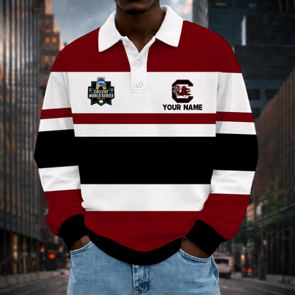 MEGA SALE - NEW CUSTOMIZED CWS NCAA10 SCG SC GAMECOCKS UNISEX LONG SLEEVE POLO
