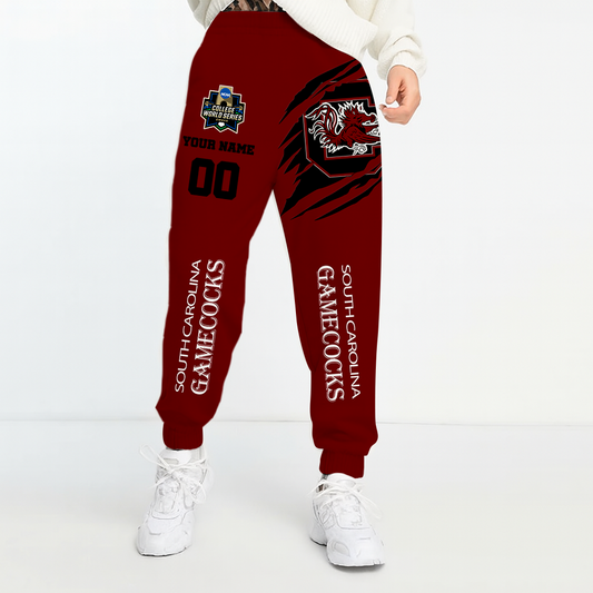 LIMITED DROP - NEW CUSTOMIZED | NCAA CWS10 SCG SC GAMECOCKS UNISEX LONG PANTS
