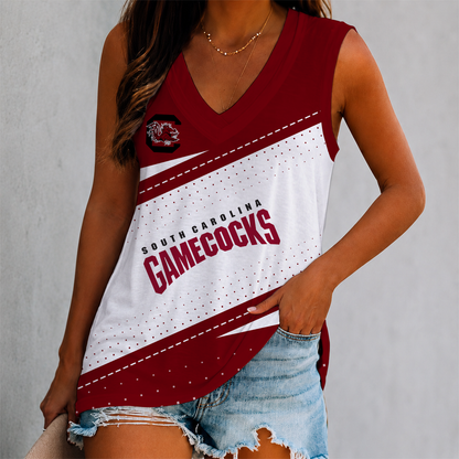 LIMITED EDITION - NEW CUSTOMIZED NCAA CWS10 SCG SOUTH CAROLINA GAMECOCKS WOMEN'S V-NECK TANK TOP