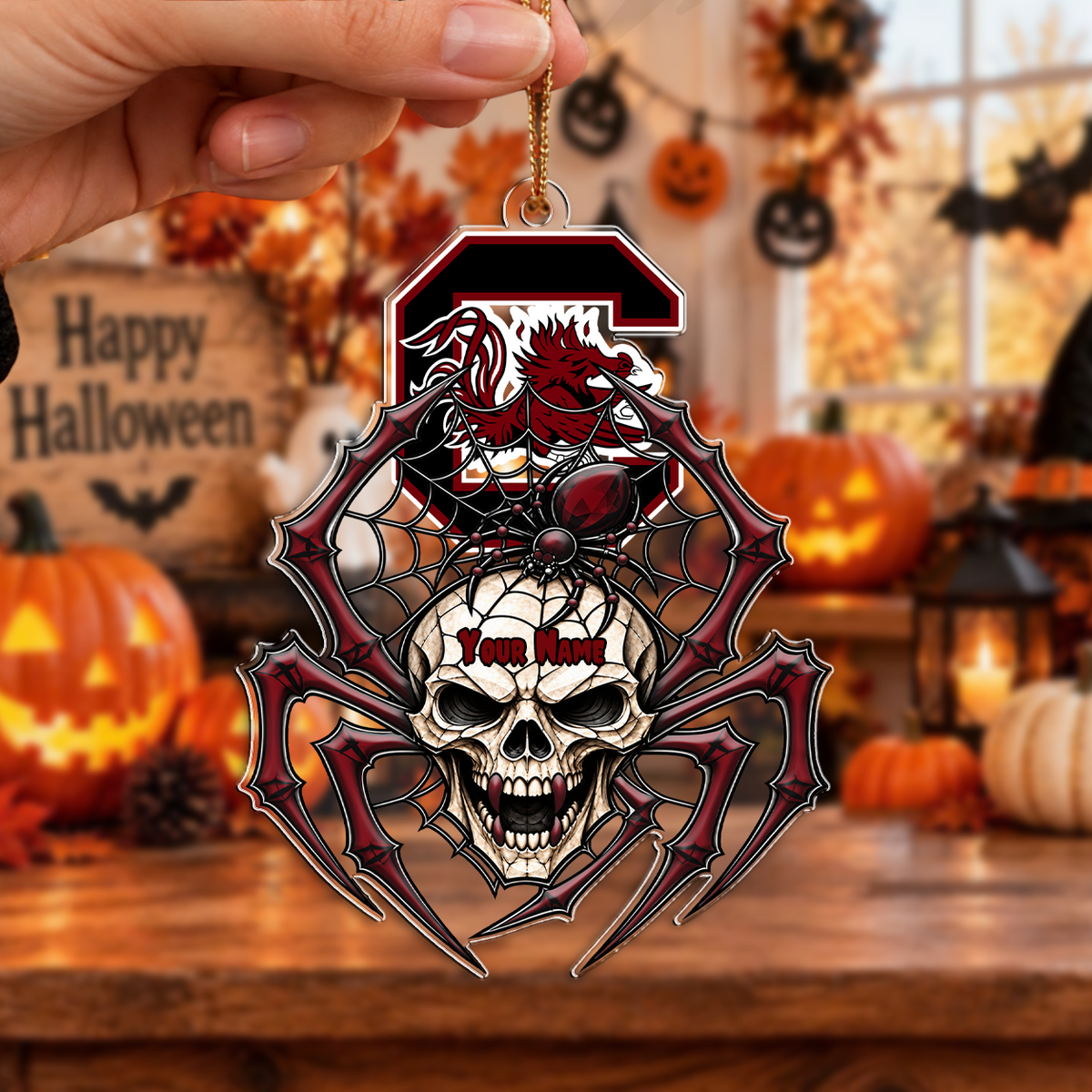 FINAL SALE - NEW CUSTOMIZED NCAA CWS10 SCG SOUTH CAROLINA GAMECOCKS HALLOWEEN ACRYLIC ORNAMENT