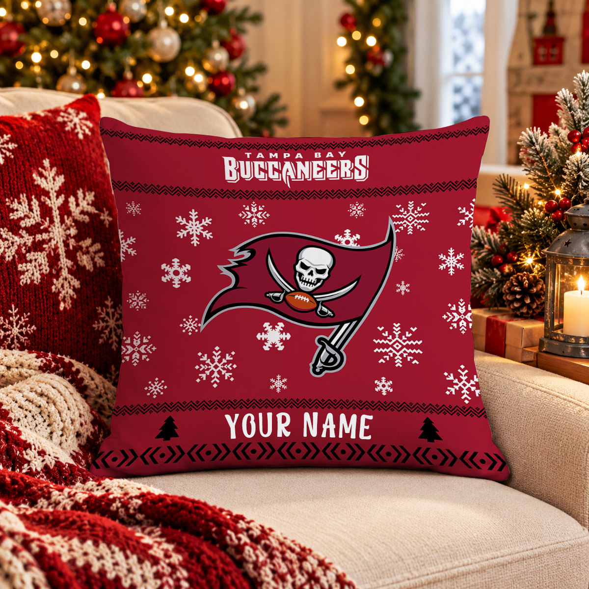 FINAL SALE - NEW PERSONALIZED NFL10 TBB TAMPA BAY BUCCANEERS PILLOW CASE