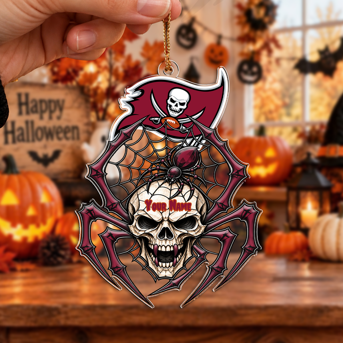 LIMITED EDITION - NEW CUSTOMIZED NFL10 TBB TAMPA BAY BUCCANEERS CHRISTMAS ACRYLIC ORNAMENT