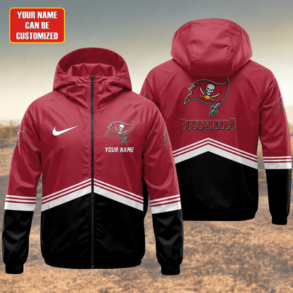 LIMITED EDITION - NEW CUSTOMIZED NFL10 TBB TAMPA BAY BUCCANEERS UNISEX WINDBREAKER JACKET