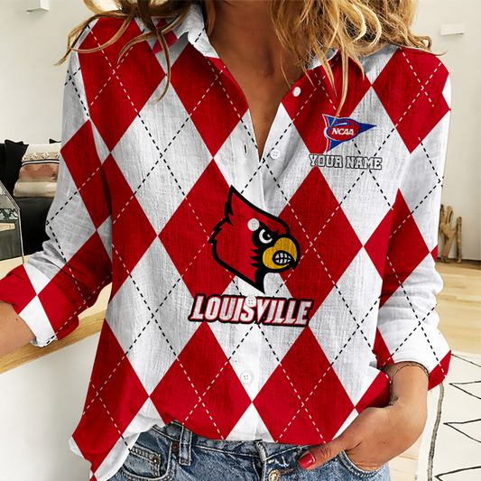 LIMITED DROP - NEW CUSTOMIZED | NCAA FBS10 ULC UL CARDINALS WOMEN CASUAL SHIRT FOR FAN