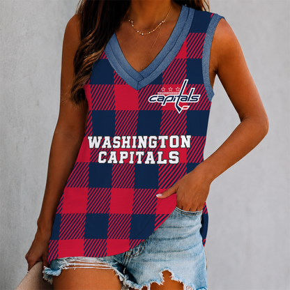 LIMITED EDITION - NEW CUSTOMIZED NHL10 WCP WASHINGTON CAPITALS WOMEN'S V-NECK TANK TOP