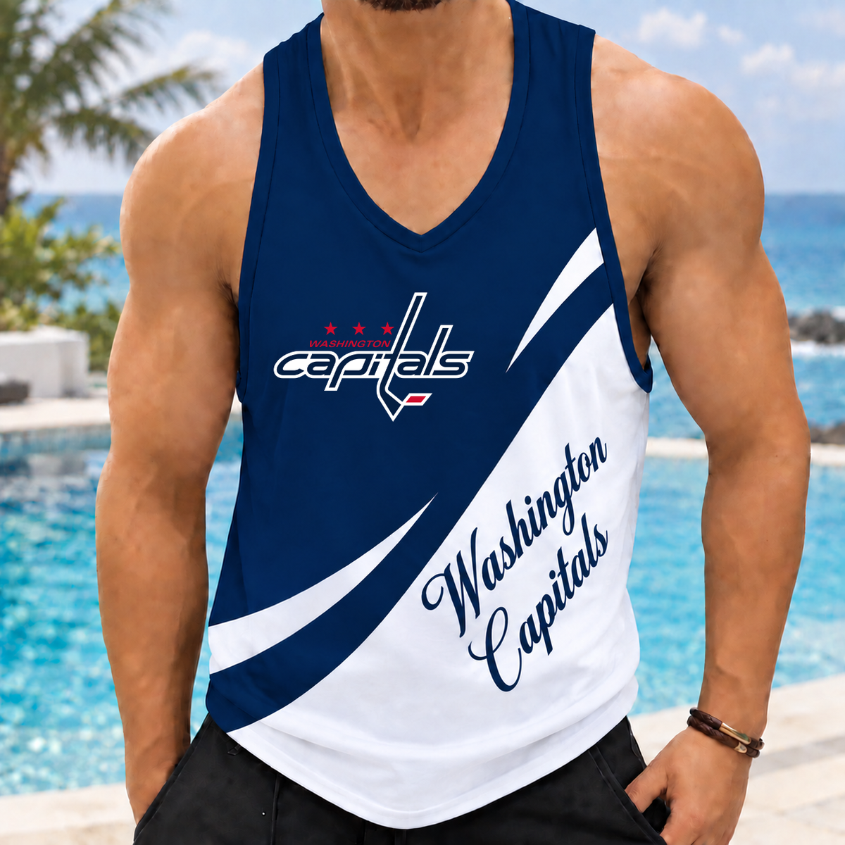 LIMITED EDITION - NEW CUSTOMIZED NHL10 WCP WASHINGTON CAPITALS MEN'S TANK TOP