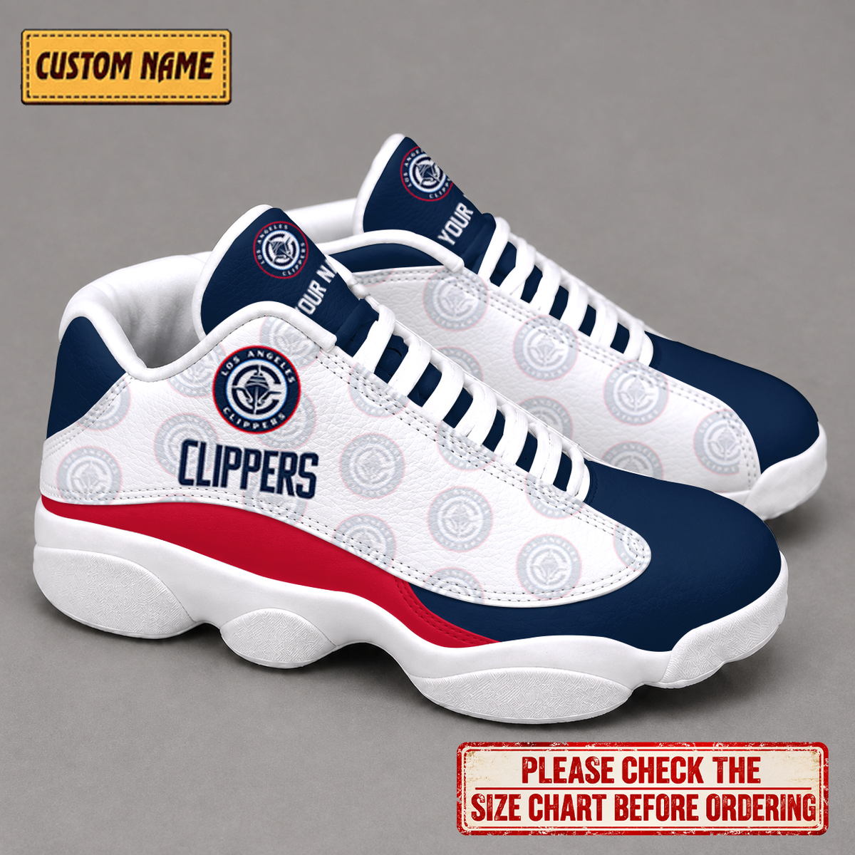 SPECIAL EDITION - NEW CUSTOMIZED NBA10 LCL LOS ANGELES CLIPPERS AIR JORDAN 13 LOW TOP SNEAKER
