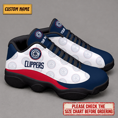 SPECIAL EDITION - NEW CUSTOMIZED NBA10 LCL LOS ANGELES CLIPPERS AIR JORDAN 13 LOW TOP SNEAKER