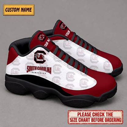 LIMITED EDITION - NEW CUSTOMIZED NCAA CWS10 SCG SOUTH CAROLINA GAMECOCKS AIR JORDAN 13 LOW TOP SNEAKER