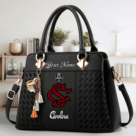 VIRAL EDITON- NEW CUSTOMIZED NCAA CWS10 SCG SC GAMECOCKS ZIP HANDBAG MULTICOLOR