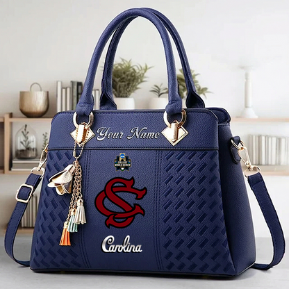 VIRAL EDITON- NEW CUSTOMIZED NCAA CWS10 SCG SC GAMECOCKS ZIP HANDBAG MULTICOLOR
