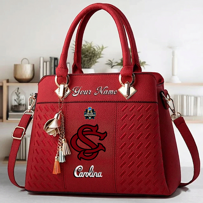 VIRAL EDITON- NEW CUSTOMIZED NCAA CWS10 SCG SC GAMECOCKS ZIP HANDBAG MULTICOLOR