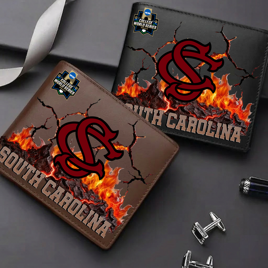 LIMITED EDITION - NEW CUSTOMIZED CWS NCAA10 SCG SC GAMECOCKS LEATHER WALLET