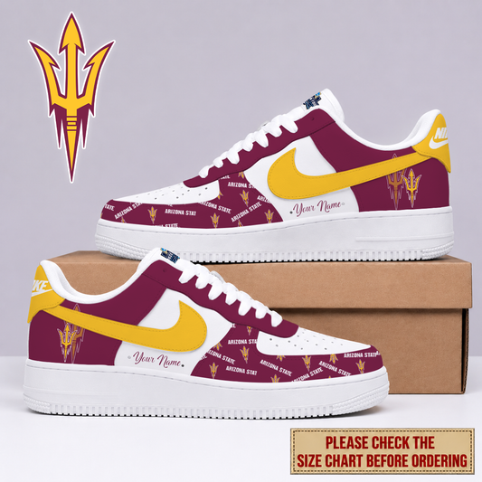 SPECIAL EDITION - NEW CUSTOMIZED NCAA MFF11 ASS ARIZONA STATE SUN DEVILS AF1 SHOES