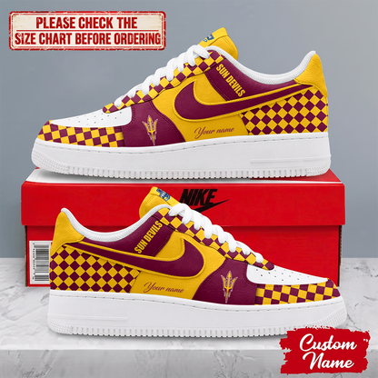 SPECIAL EDITION - NEW CUSTOMIZED NCAA MFF11 ASS ARIZONA STATE SUN DEVILS AF1 SHOES