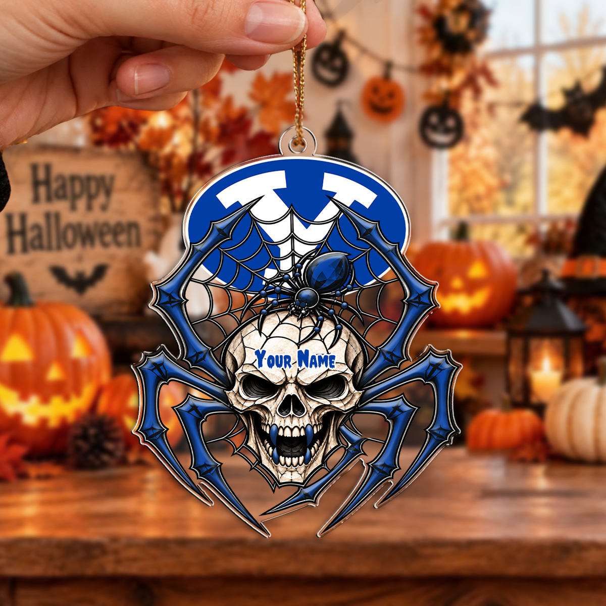 FINAL SALE - NEW CUSTOMIZED NCAA FBS11 BYU COUGARS HALLOWEEN ACRYLIC ORNAMENT