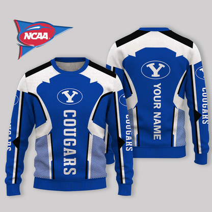 LIMITED EDITION - NEW CUSTOMIZED NCAA FBS11 BYU BYU COUGARS UGLY SWEATER