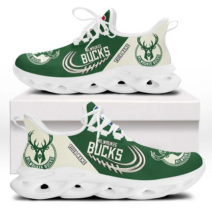 FINAL SALE - NEW CUSTOMIZED NBA11 MBU MILWAUKEE BUCKS PREMIUM CLUNKY SNEAKERS