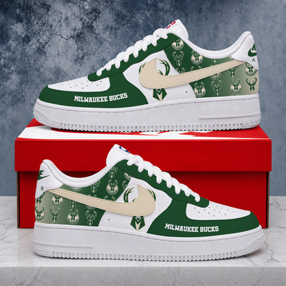 ELITE EDITION - NEW CUSTOMIZED NBA11 MBU MILWAUKEE BUCKS AF1 SNEAKERS