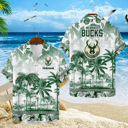FINAL SALE - NEW CUSTOMIZED NBA11 MBU MILWAUKEE BUCKS UNISEX HAWAIIAN SHIRT