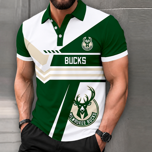 FINAL SALE - NEW CUSTOMIZED NBA11 MBU MILWAUKEE BUCKS POLO SHIRT, ZIP POLO SHIRT & T-SHIRTS