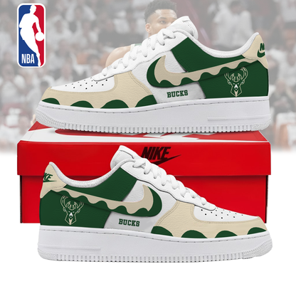 FINAL SALE - NEW CUSTOMIZED NBA11 MBU MILWAUKEE BUCKS AF1 SNEAKERS