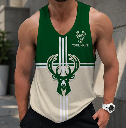 FINAL SALE - NEW CUSTOMIZED NBA11 MBU MILWAUKEE BUCKS MEN'S TANK TOP