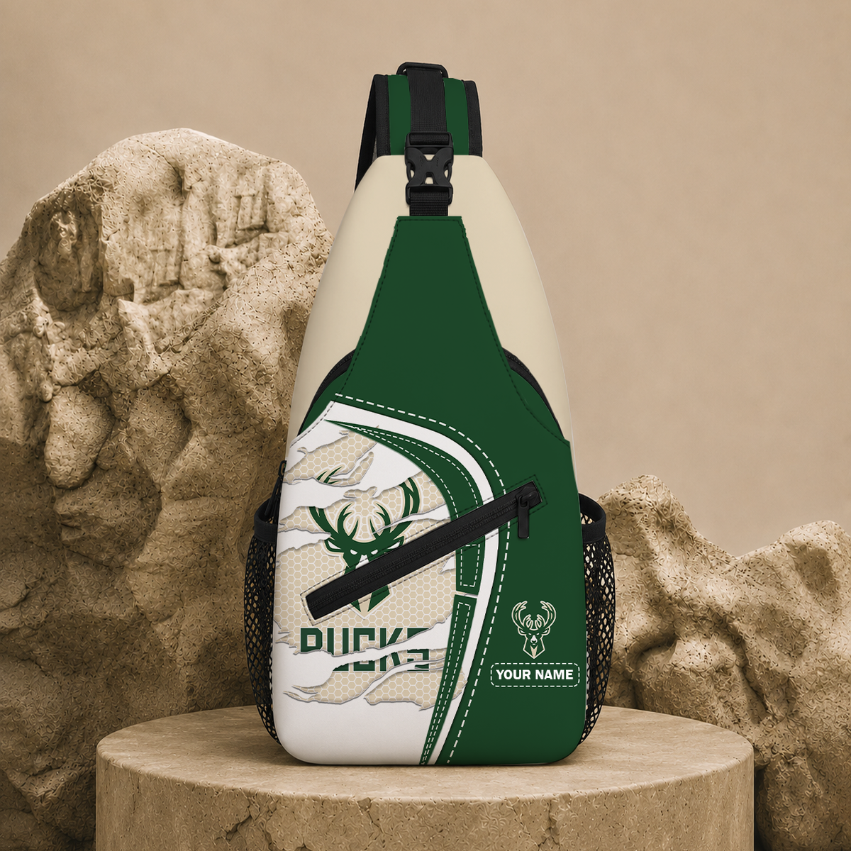 FINAL SALE - NEW CUSTOMIZED NBA11 MBU MILWAUKEE BUCKS SLING BAG