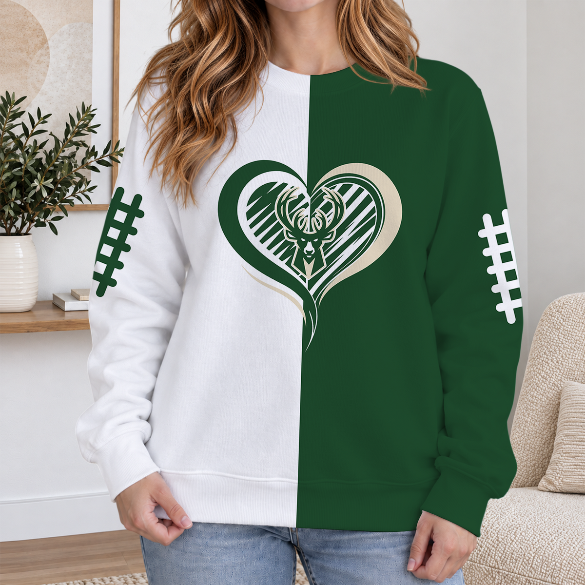 EXCLUSIVE EDITION - NEW CUSTOMIZED NBA11 MBU MILWAUKEE BUCKS RIBBED HOODIE & SWEATSHIRT