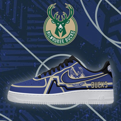 FINAL SALE - NEW CUSTOMIZED NBA11 MBU MILWAUKEE BUCKS AF1 SHOES