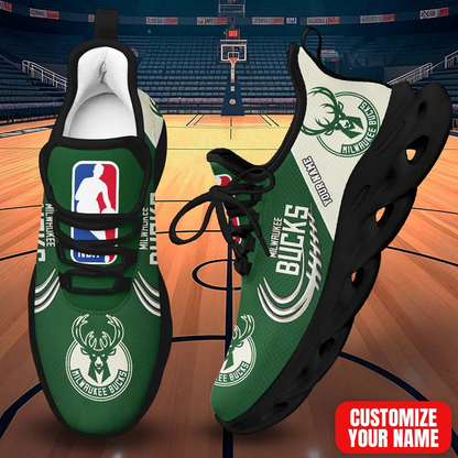 FINAL SALE - NEW CUSTOMIZED NBA11 MBU MILWAUKEE BUCKS PREMIUM CLUNKY SNEAKERS