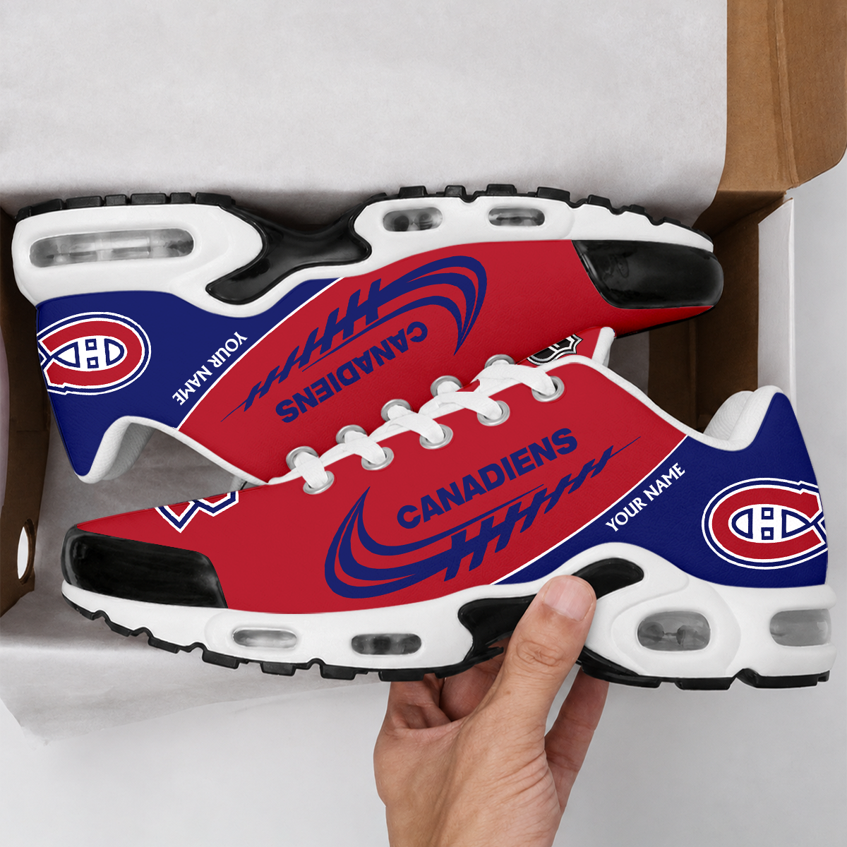 LIMITED EDITION - NEW CUSTOMIZED NHL11 MCD MONTREAL CANADIENS AIR MAX PLUS SNEAKERS