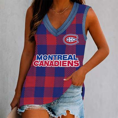 LIMITED EDITION - NEW CUSTOMIZED NHL11 MCD MONTREAL CANADIENS WOMEN'S V-NECK TANK TOP