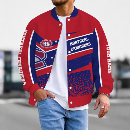 LIMITED EDITION - NEW CUSTOMIZED NHL11 MCD MONTREAL CANADIENS SATIN VARSITY JACKET & BASEBALL JACKET