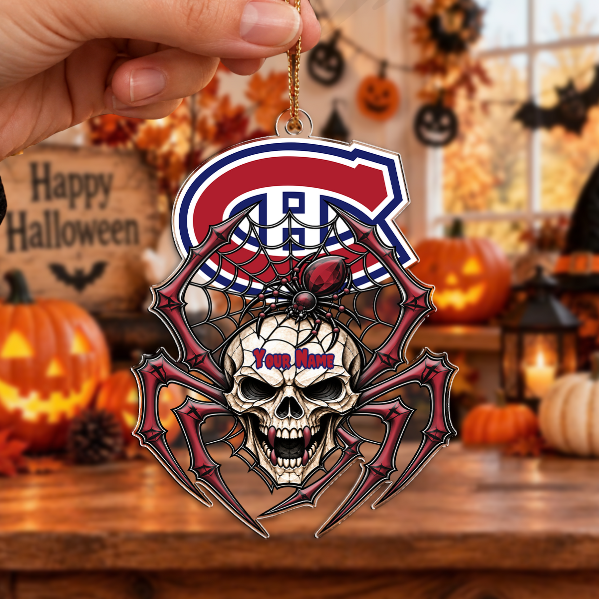 FINAL SALE - NEW CUSTOMIZED NHL11 MCD MONTREAL CANADIENS HALLOWEEN ACRYLIC ORNAMENT