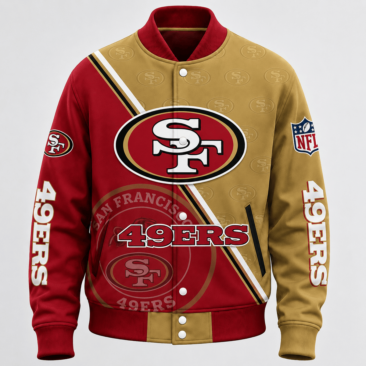 SPECIAL EDITION - NEW CUSTOMIZED | NFL11 SF49 SAN FRANCISCO 49ERS SATIN VARSITY & BASEBALL JACKET