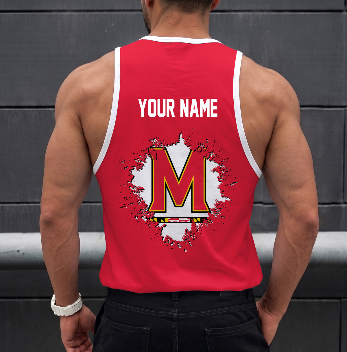 EXCLUSIVE EDTION - NEW CUSTOMIZED NCAA MAM11 MLT MARYLAND TERRAPINS STRAPPY UNISEX TANK TOP