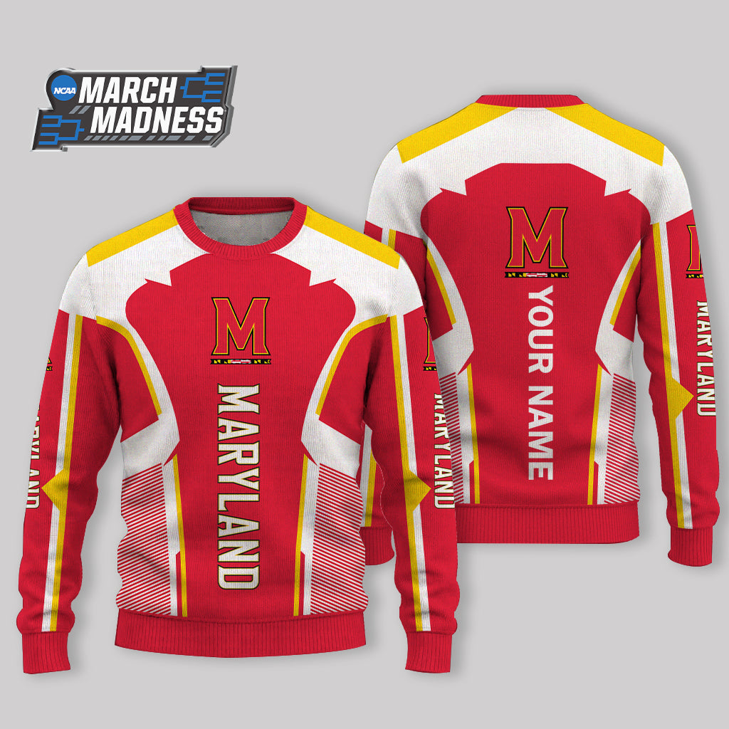 LIMITED EDITION - NEW CUSTOMIZED NCAA MAM11 MLT MARYLAND TERRAPINS UGLY SWEATER
