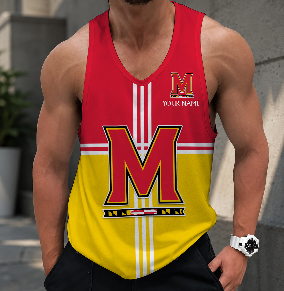 EXCLUSIVE EDTION - NEW CUSTOMIZED NCAA MAM11 MLT MARYLAND TERRAPINS STRAPPY UNISEX TANK TOP