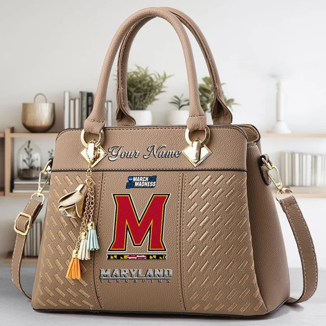 VIRAL EDITON - NEW CUSTOMIZED NCAA MAM11 MLT ML TERRAPINS ZIP HANDBAG MULTICOLOR
