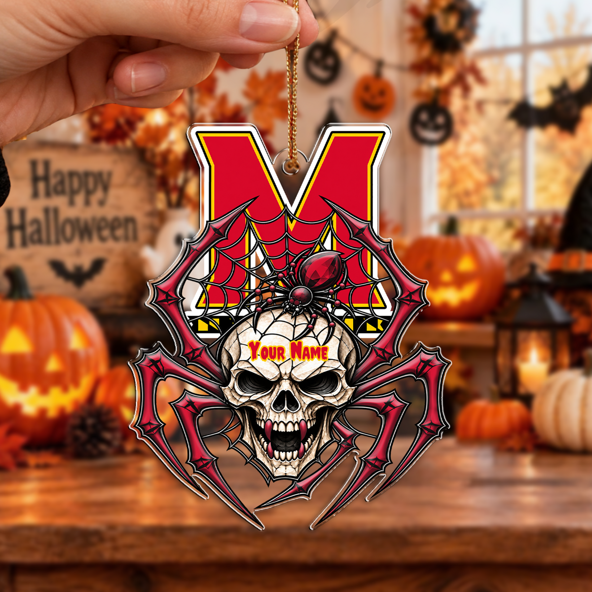 FINAL SALE - NEW CUSTOMIZED NCAA MAM11 MLT MARYLAND TERRAPINS HALLOWEEN ACRYLIC ORNAMENT