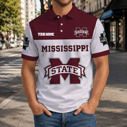 VIRAL EDITION - NEW CUSTOMIZED NCAA CWS11 MSB MISSISSIPPI STATE BULLDOGS T-SHIRT, POLO SHIRT, ZIP POLO SHIRT, SWEATSHIRT, HOODIE & ZIP HOODIE