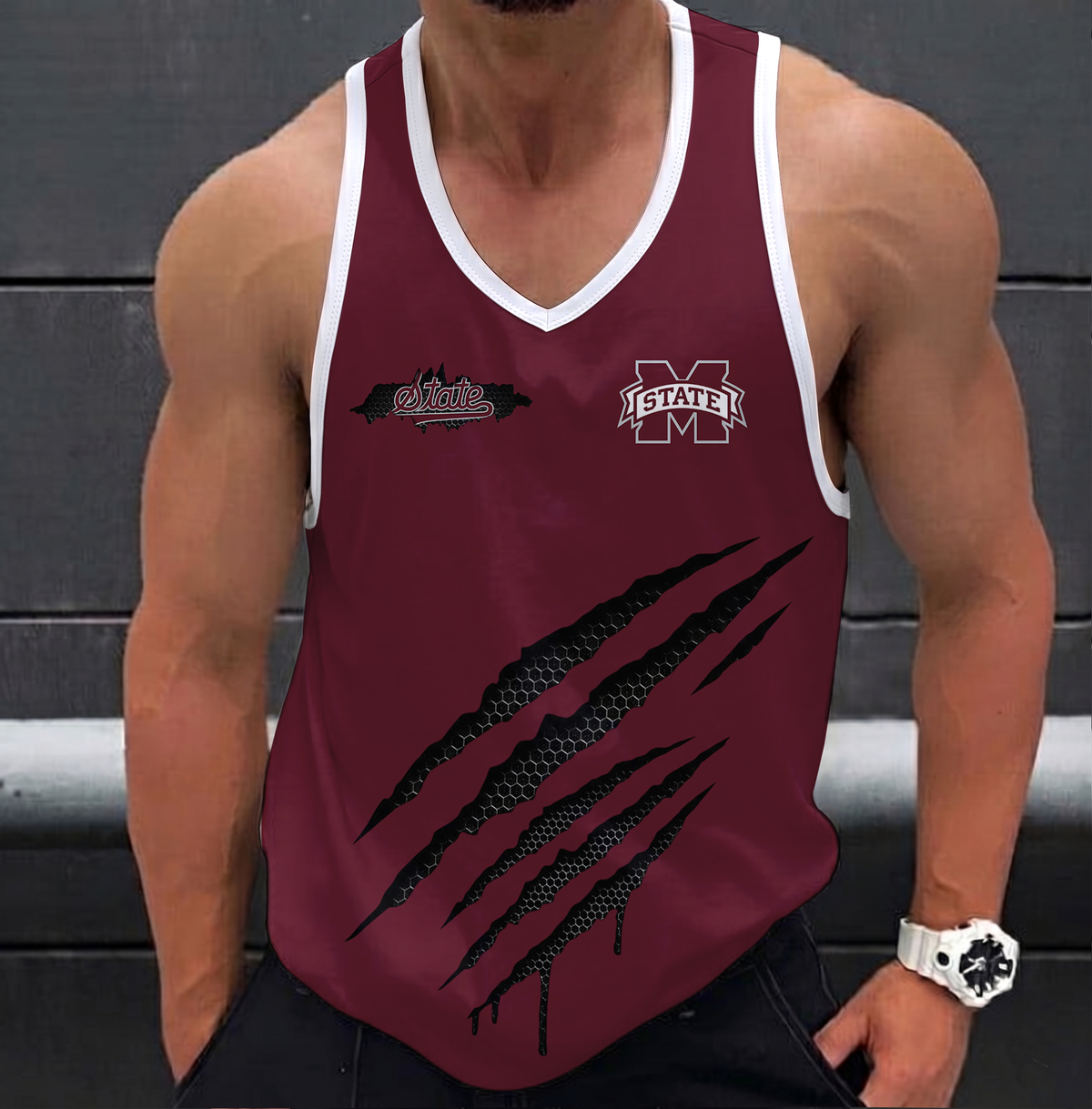 SPECIAL EDITION - NEW CUSTOMIZED NCAA CWS11 MSB MISSISSIPPI STATE BULLDOGS UNISEX TANK TOP