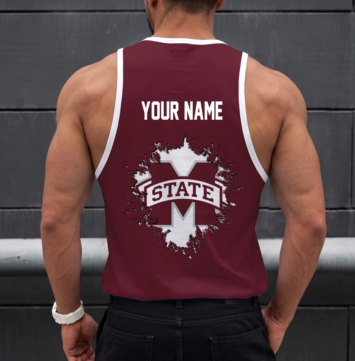 SPECIAL EDITION - NEW CUSTOMIZED NCAA CWS11 MSB MISSISSIPPI STATE BULLDOGS UNISEX TANK TOP