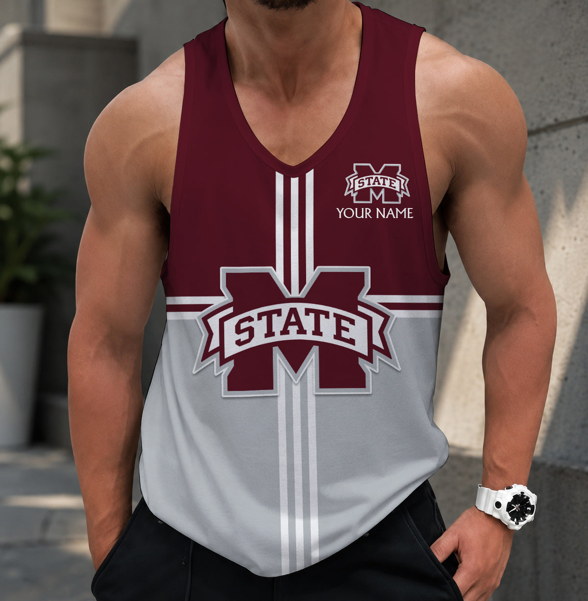 SPECIAL EDITION - NEW CUSTOMIZED NCAA CWS11 MSB MISSISSIPPI STATE BULLDOGS UNISEX TANK TOP