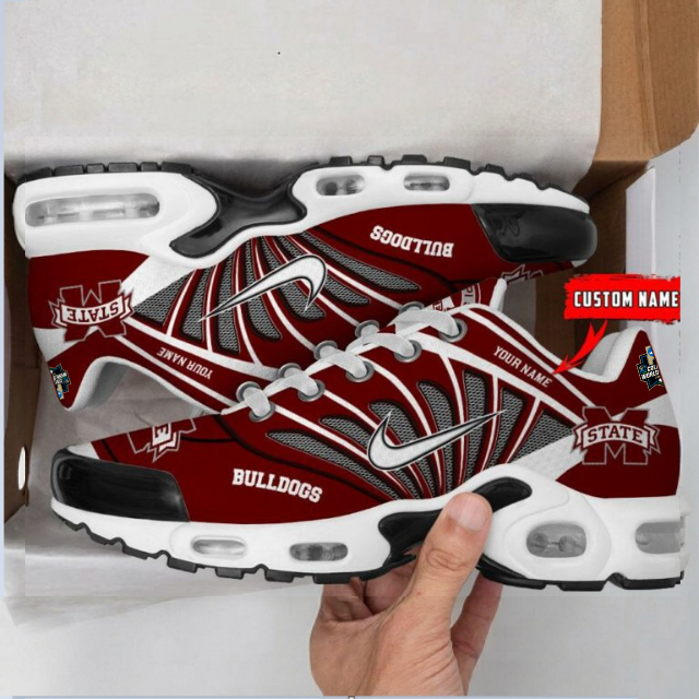 ELITE EDITION - NEW CUSTOMIZED NCAA CWS11 MSB MI STATE BULLDOGS UNISEX AIR MAX PLUS SNEAKERS