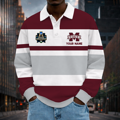 MEGA SALE - NEW CUSTOMIZED CWS NCAA11 MSB MI STATE BULLDOGS UNISEX LONG SLEEVE POLO
