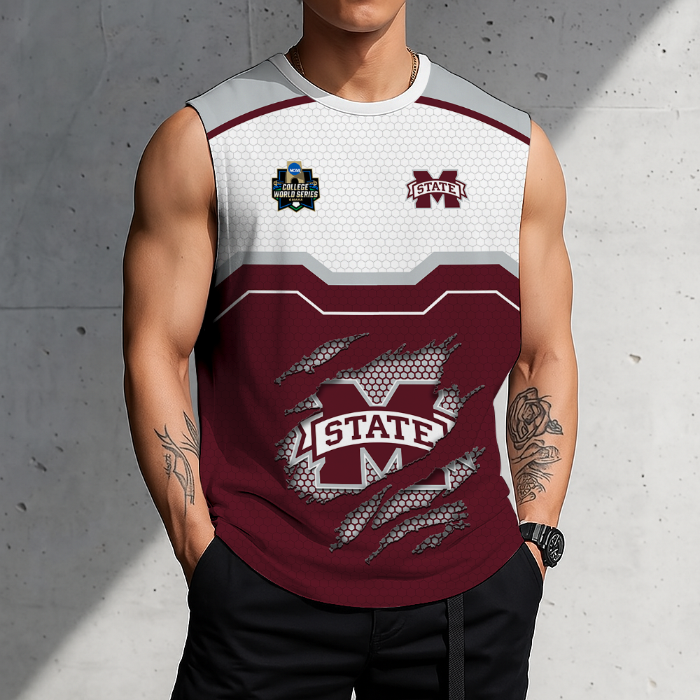 LIMITED EDITION - NEW CUSTOMIZED NCAA CWS11 MSB MISSISSIPPI STATE BULLDOGS MEN'S GYM SHIRT